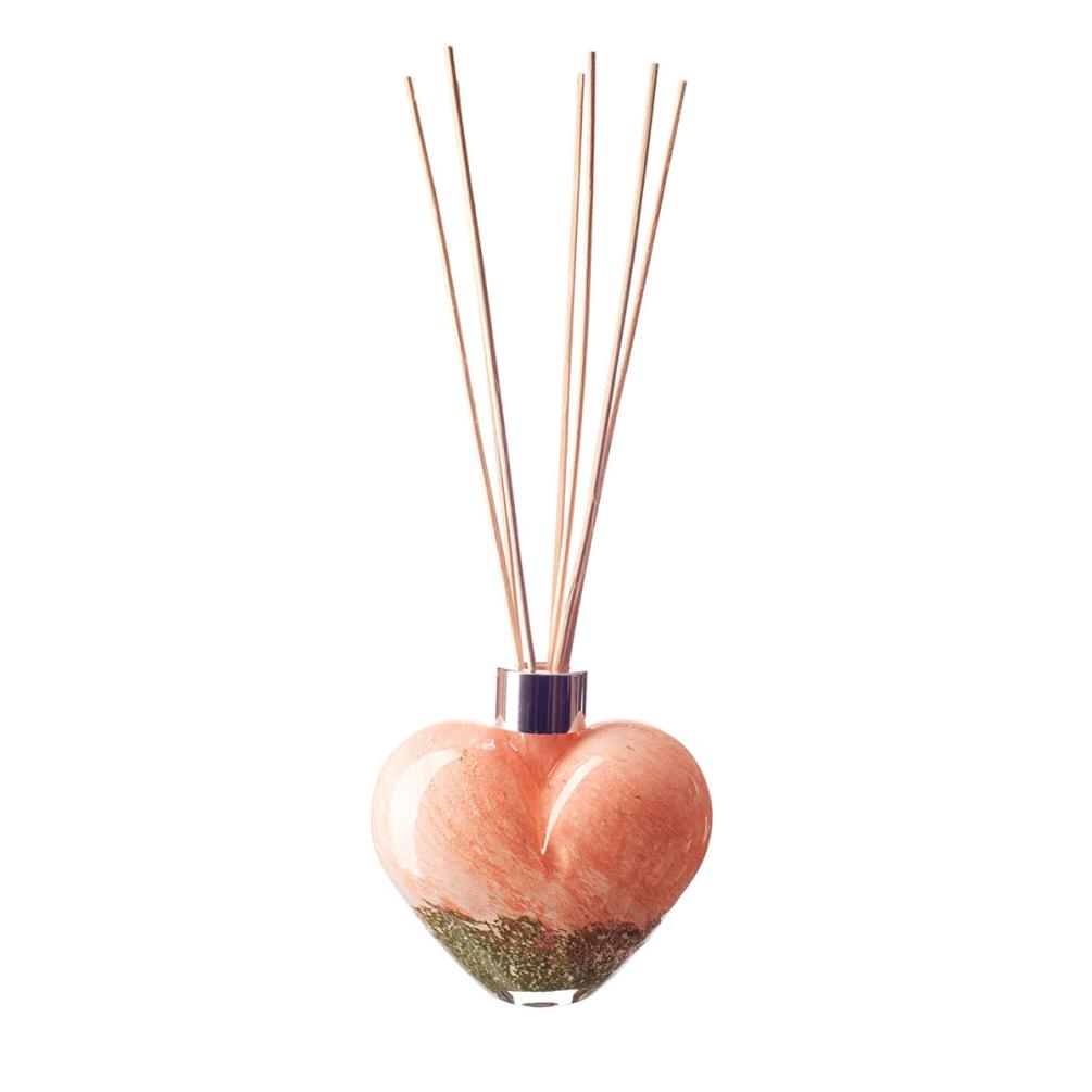 Amelia Art Glass Evergreen Blush Heart Reed Diffuser £17.09